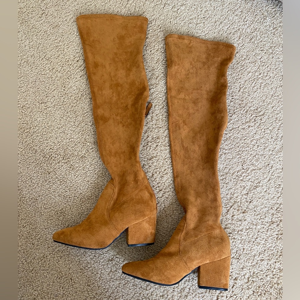 Knee high suede boots